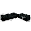 GDFStudio Kelsen Mid-century Modern 3 Piece Chenille Upholstered Sofa Set with Pillows - 3 of 4