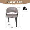 Dining Chairs Set of 2, Modern PU Leather Kitchen Chairs with Metal Legs - Ergonomic Armrests, Comfortable Sponge Cushion,grey - 4 of 4