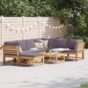 vidaXL Patio Lounge Set 8 Piece Acacia Wood with Cushions for Garden/Patio, Dark Gray - 2 of 4