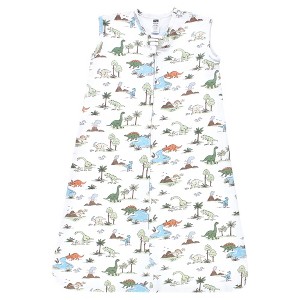 Hudson Baby Infant Boy Cotton Sleeveless Wearable Sleeping Bag, Sack, Blanket, Dinosaur Adventures - 1 of 2