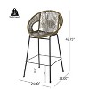 Christopher Knight Home Gwyneth Outdoor Modern Iron and Rattan Bar Stools (Set of 2) - 3 of 4