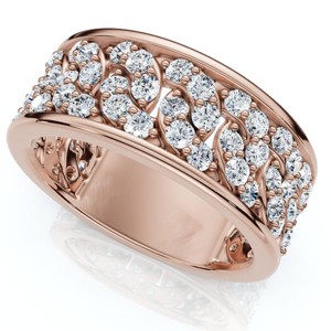 Pompeii3 1 1/4Ct Diamond Ring Men's Curb Chain Band in 10k White, Yellow, or Rose Gold - 1 of 4