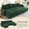 Whisen 109.5" Convertible Sofa Bed, Modern U-Shaped Sofa, Upholstered Couch with Storage Boxes & Pockets, Cup Holders - 4 of 4