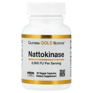 California Gold Nutrition Nattokinase, Proteolytic Enzyme, 2,000 FUs, 30 Veggie Capsules - 1 of 4