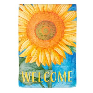 Welcome Sunflower Suede Garden Flag - 1 of 4