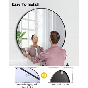 Wall Mount Matte Black Rectangle Bathroom Vanity Mirror for Bathroom, Over Sink, Vanity, Entryway, Hangs Horizontally/Vertically - 1 of 4