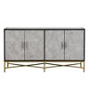 Distinctive Features of Four-Door Sideboard with Metal and Cross-Leg Design, Suitable for Living Rooms, Entrance and Study - 3 of 4