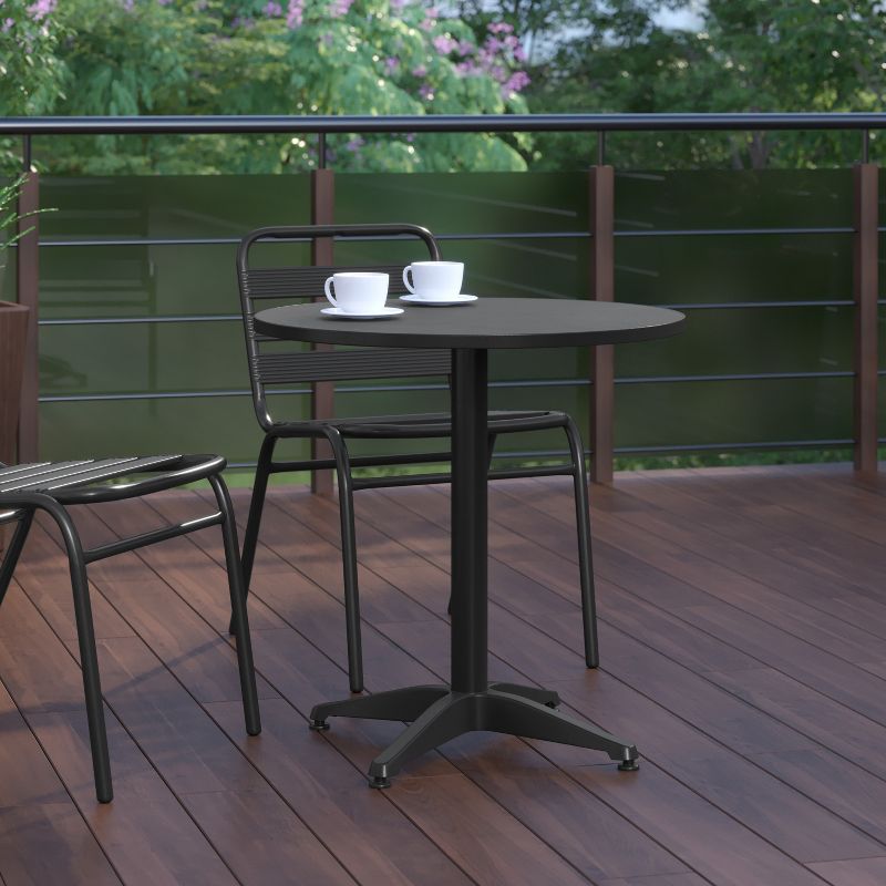 Flash Furniture Mellie 27.5'' Round Aluminum Indoor-Outdoor Table with Base, 6 of 13