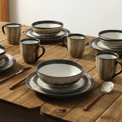 Stone Lain Lucy Beige Porcelain 16-Piece Dinnerware Set