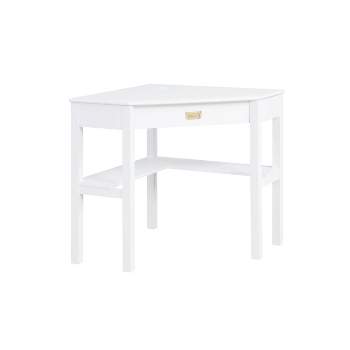 Linden Boulevard Peggy Side Storage Flat Top Writing Desk in White