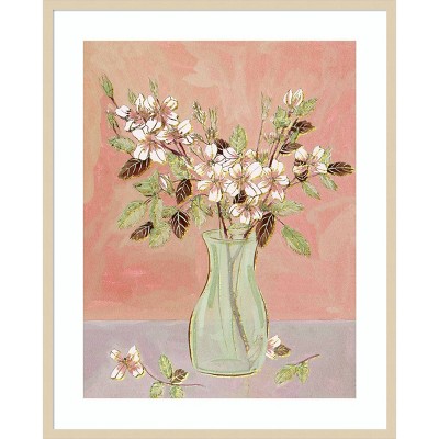 Svelte Natural Framed Abstract Floral Print by Melissa Wang