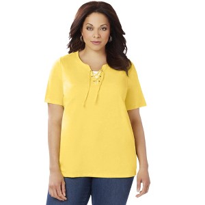 Catherines Suprema Lace-Up Tee - 1 of 4