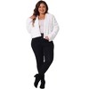 Agnes Orinda Women's Plus Size Fashionable Fluffy Open Front Cropped Faux Fur Winter Jacket - 3 of 4
