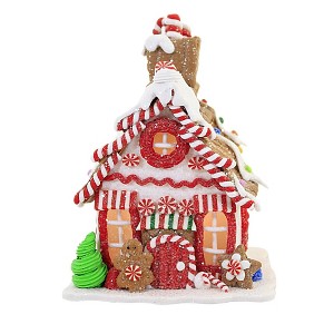 7.5 Inch Led Gingerbread House Peppermint Taffy Icing Village Buildings - 1 of 3