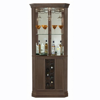 Howard Miller 690045 Howard Miller Piedmont Iv Corner Wine Cabinet 690045 Aged Auburn