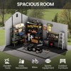 8x8 FT Steel Frame Double Door Storage Shed with Foam PP Wall Insulation Baseboard Windows and Skylights Waterproof Mildew-proof UV-resistant - 3 of 4