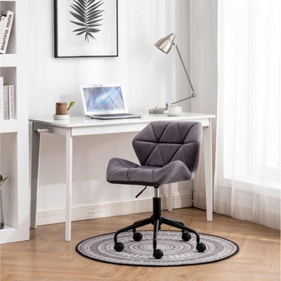 VYNXARIA Diamond Tufted Adjustable Swivel Office Chair, Gray