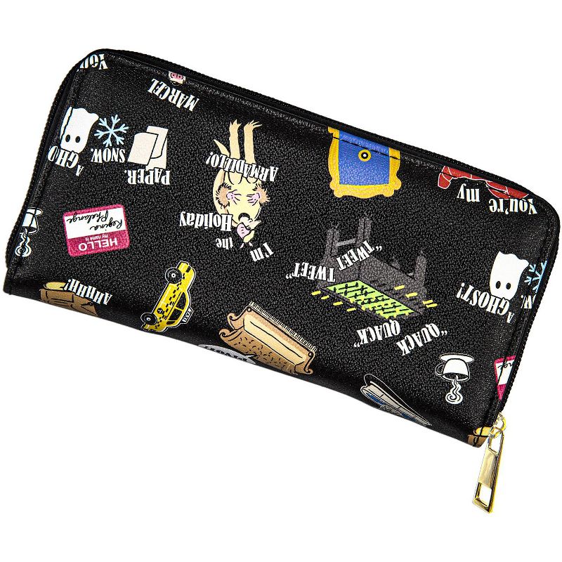 FRIENDS The TV Series Allover Themed Designs Zip Around Wallet Black, 3 of 5