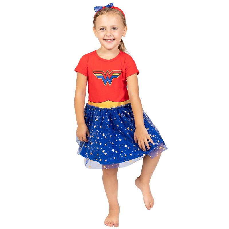 DC Comics Justice League Wonder Woman Little Girls Dress & Headband Set , 1 of 5