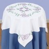 Jack Dempsey Stamped White Perle Edge Table Topper 35"X35"-Butterflies - 2 of 2