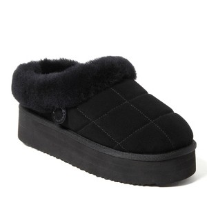 Fireside by Dearfoams Women's Bendigo Genuine Shearling Quilted Platform Clog Slipper - 1 of 4