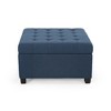 Ridstar 31 in. W Contemporary Square Storage Ottoman with Birch Legs For Entryway & Living Room-Blue - 3 of 4