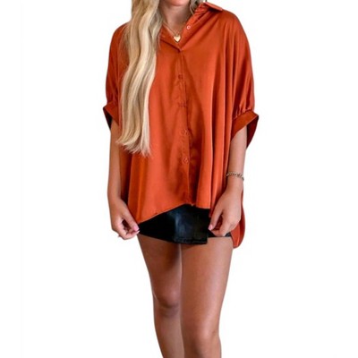 Women's Miranda Satin Collared Button Down - day + moon