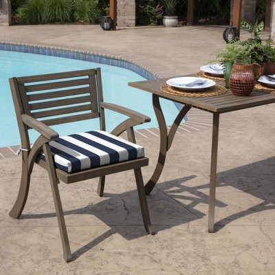 Sapphire Blue Cabana Stripe Outdoor Adirondack Chair Cushion