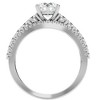 Pompeii3 1 1/2Ct 3Row Diamond & Moissanite Engagement Ring in White, Yellow, Rose Gold - 3 of 4