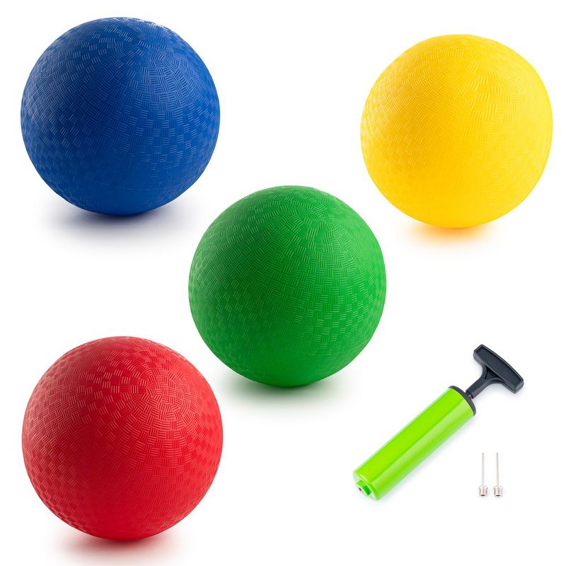 New Bounce Play ground Ball, Set of 4 with Pump and Pin, for outdoor play, 1 of 6