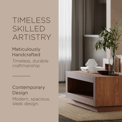 Artemis Large Dark Brown Oak Coffee Table with Storage Shelf