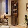 Lantine 6-Tier Bookcase, 71.65" Tall Narrow Bookshelf with Louvered Door Cabinet, Freestanding Corner Shelf for Bedroom, Living Room, Home Office - 3 of 4