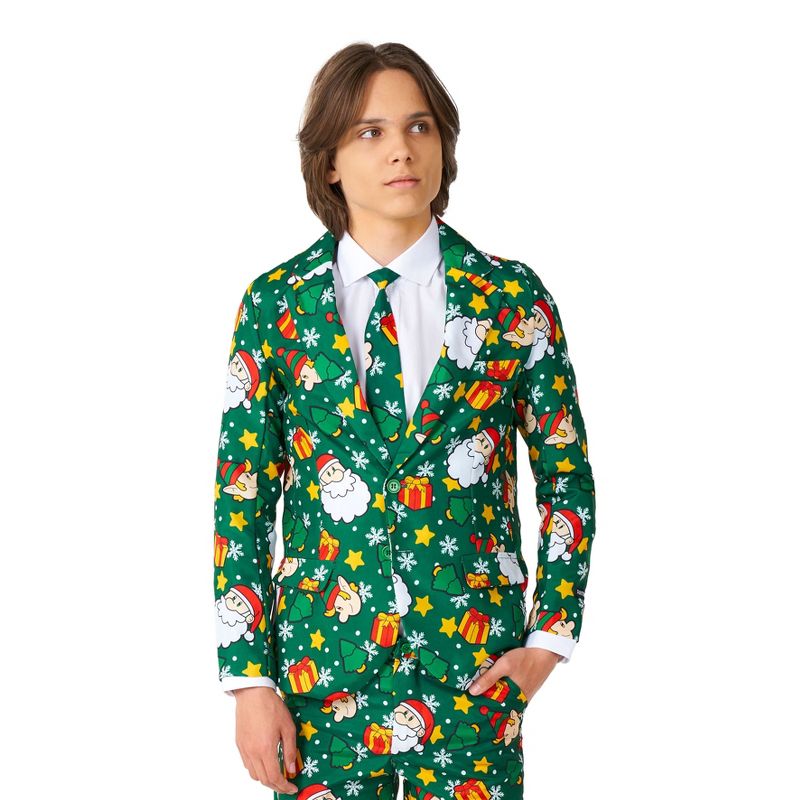 Suitmeister Boys Christmas Suit - Santa Elves Green, 3 of 6
