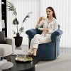 Contemporary Upholstered Swivel Accent Chair with Gold Metal Legs and Fluffy Fabric for Living Room or Office-Maison Boucle - 3 of 4