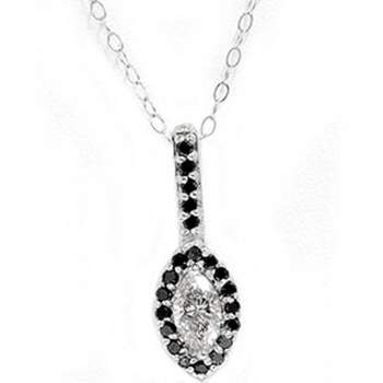 Pompeii3 1/2ct Black & White Gold Fancy Marquise Diamond Pendant