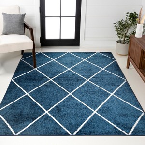 Cole Minimalist Diamond Trellis Area Rug - JONATHAN Y - 1 of 4