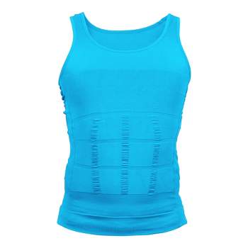 Unique Bargains Men Body Slimming Tummy Shaper Underwear Stretch Shapewear  Waist Girdle Shirt Nylon Deep Blue M : Target
