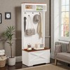 Mshliw Minimalist Wardrobe Hall Tree with Storage Cabinet Bench and Coat Rack with Hooks for Entryway Bedroom and Mudroom - 2 of 4