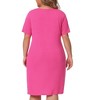 Agnes Orinda Women's Plus Size Solid Short Sleeves Lace Neck Comfort Nightgowns - 4 of 4