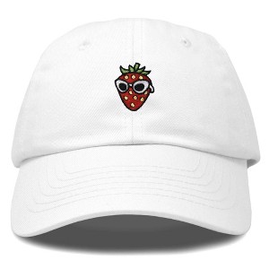 Dalix Strawberry Embroidered Cap Cotton Baseball Summer Cool Dad Hat Womens - 1 of 4