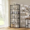 6-Tier Wooden Bookshelf, 71" Industrial Tall Bookcase with Metal Frame, Large Open Storage Shelf for Living Room, Bedroom, Office - 4 of 4