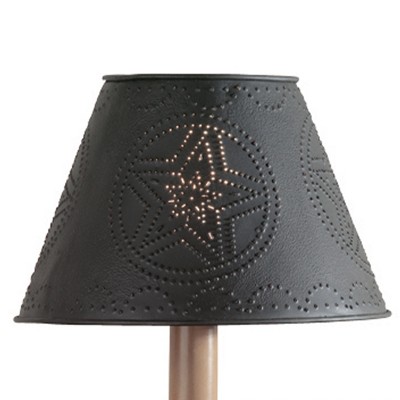 Black Iron Star Punched Empire Lamp Shade - 12"