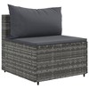 vidaXL Patio Sofa Set with Cushions Lounge Setting Outdoor Furniture Poly Rattan - Gray 4x Corner 5x Middle Table - 4 of 4