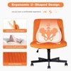 Okak Modern Adjustable Armless Home Office Desk Chair with Criss Cross  Legs,Velvet/Linen Swivel Task Chair for Office,Study,Studio - 4 of 4