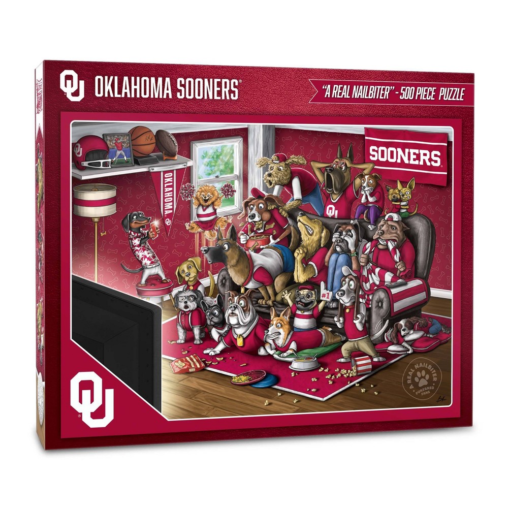 Photos - Jigsaw Puzzle / Mosaic NCAA Oklahoma Sooners Purebred Fans 'A Real Nailbiter' Puzzle - 500pc