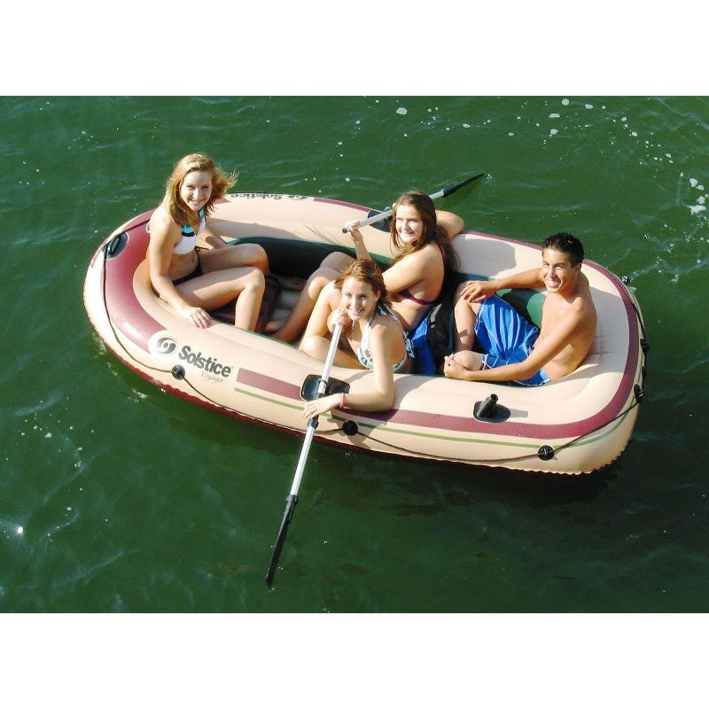 Swimline Solstice 30400 Voyager Inflatable 4 Person Fishing and Leisure Boat Raft with Inflatable Seats, Swiveling Oar Locks, and Fishing Rod Holder, 2 of 4