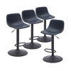 MAYEERTY Blue Swivel Bar Height Stools Set of 4, Adjustable with Backrest and Footrest for Kitchen Island - 4 of 4