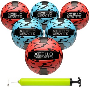 Xcello Sports Volleyball 6 Pack with pump ASST-4 (Red/Blue Lightning) - 1 of 4