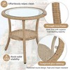 3-Piece Outdoor Patio Rattan Conversation Leisure Chairs Set with 2 Chair and Glass Coffee Table - 4 of 4