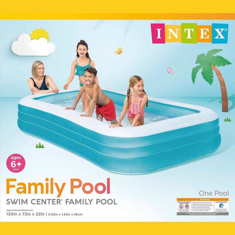 Intex Giant Inflatable Rectangular Kiddie Pool 120" X 72" X 20", 3 of 4